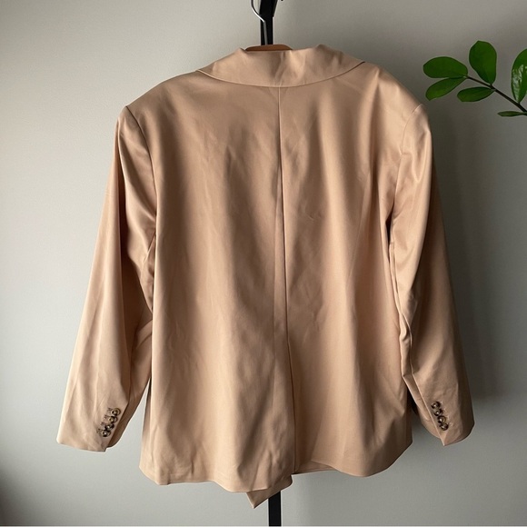 Hudson North Double Breasted Blazer Suit Jacket Tan Womens Plus Size 20W - Picture 5 of 8